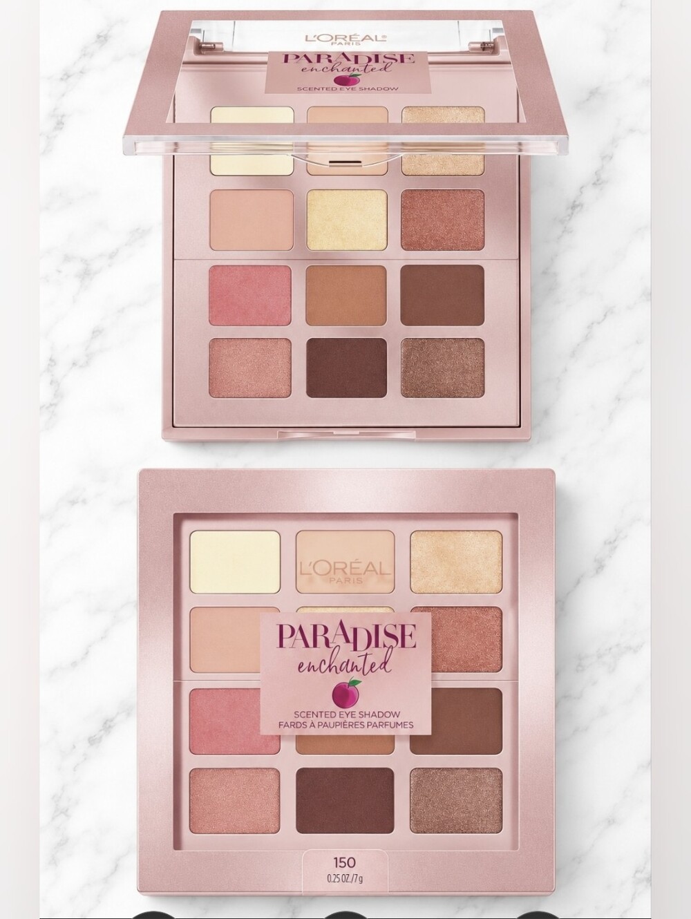 2 x L'Oreal Paris Paradise Enchanted PEACH Scented Eyeshadow Palette NEW!